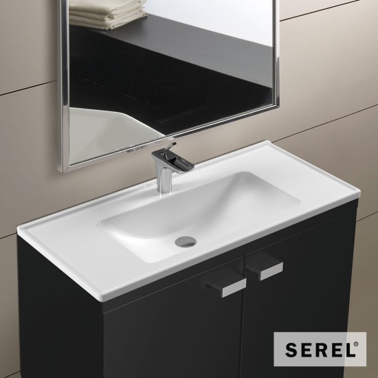 Serel Slim, Νιπτήρας Κρεμαστός - Επικαθήμενος, 120x46cm, Λευκός