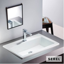 Serel, Νιπτήρας Ενθετος 60x42cm, Λευκός Serel, Νιπτήρας Ενθετος 60x42cm, Λευκός