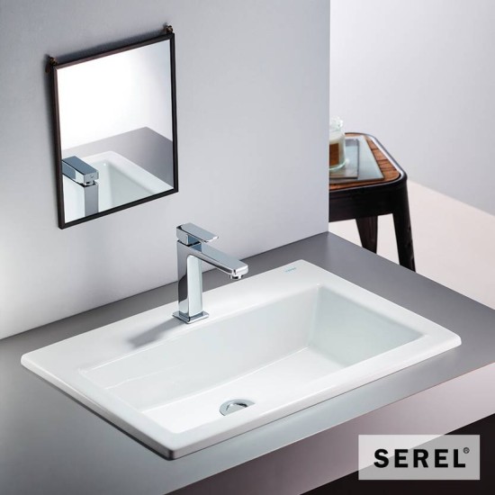 Serel, Νιπτήρας Ενθετος 60x42cm, Λευκός