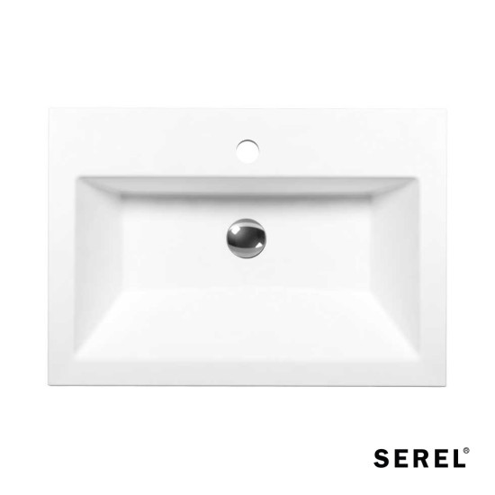 Serel, Νιπτήρας Ενθετος 60x42cm, Λευκός