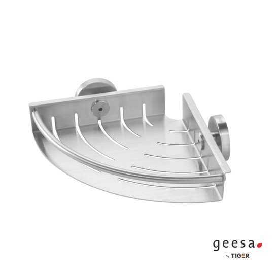 Geesa Tiger, Γωνιακή Σπογγοθήκη - Μπουκαλοθήκη 19,5x19,5x5cm, Inox