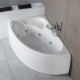 Carron Dove 155x95cm, Μπανιέρα Ασσύμετρη Αριστερή Υδρομασάζ 1,75hp Carronite, Λευκή