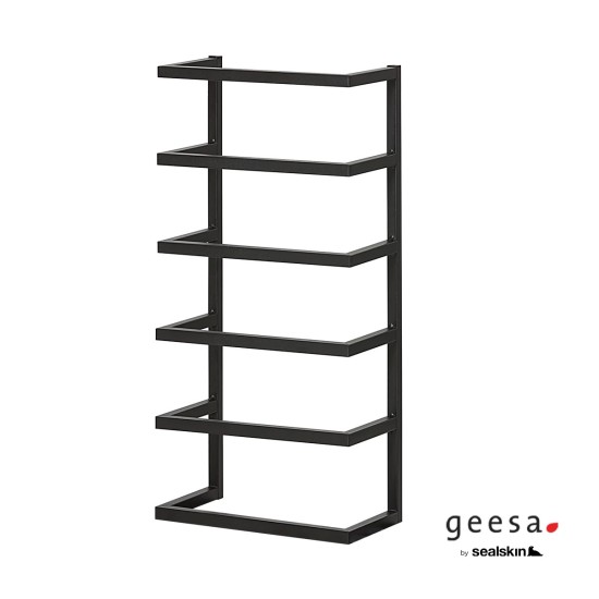 Geesa Sealskin, Επίτοιχη Θήκη Πετσετών, 5 Θέσεων, Black Matt