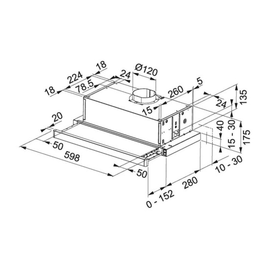 Franke New Flex Eco 60cm, Συρόμενος Απορροφητήρας Χρωμέ