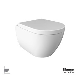 Bianco Ceramica  Επίτοιχη Λεκάνη Xl/60 με Κάλυμμα MS31C White