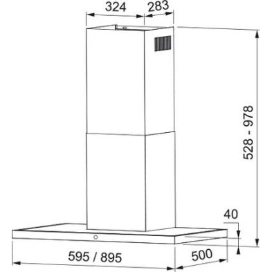 Franke Arno 60 XS/BK, 60cm, Επιτοίχια καμινάδα Απορροφητήρα