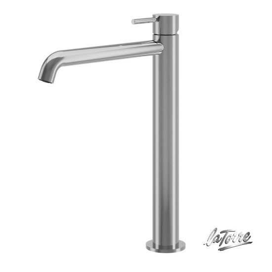 La Torre Elle Μπαταρία Νιπτήρος Υψηλή με Βαλβίδα Clic-Clac Chrome