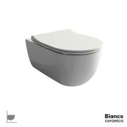 Bianco Ceramica Nora/54,5 Επίτοιχη Λεκάνη με Κάλυμμα MS34SC White