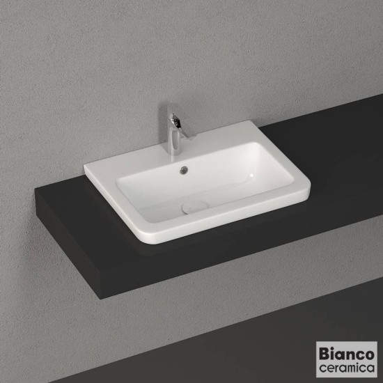Bianco Ceramica Urban, Νιπτήρας Ελεύθερης Τοποθέτησης 60x35cm, White