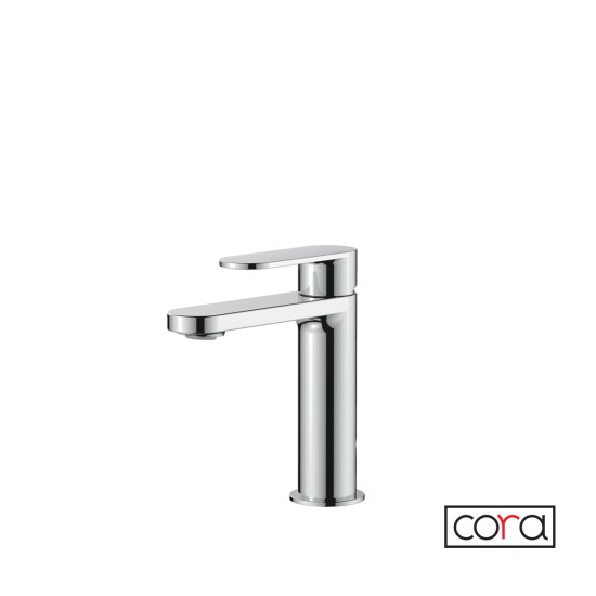Cora Mist Μπαταρία Νιπτήρος με Βαλβίδα Clic-Clac Chrome