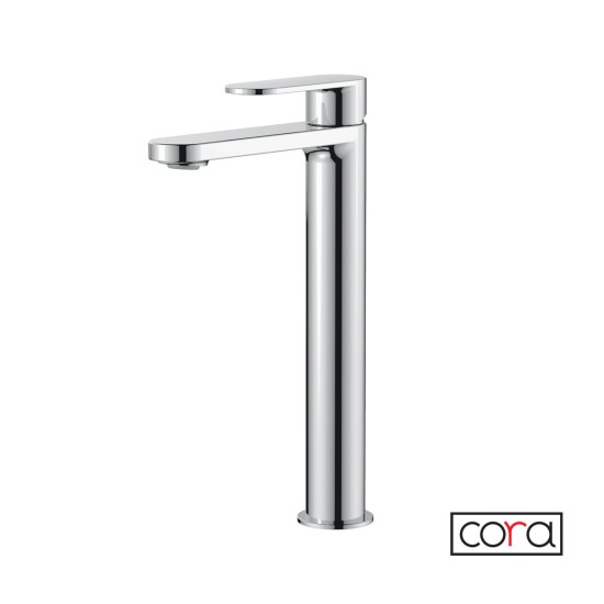 Cora Mist Μπαταρία Νιπτήρος Υψηλή με Βαλβίδα Clic-Clac Chrome