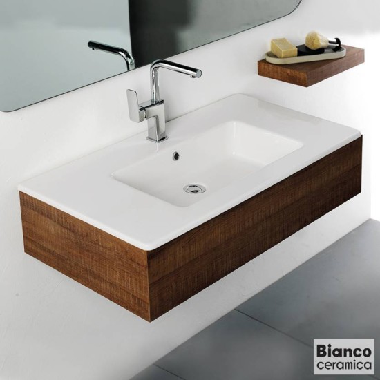 Bianco Ceramica Flat, Νιπτήρας Επίπλων 91,5x46,5cm, White