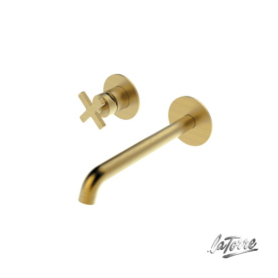 La Torre Μπαταρία Επίτοιχη Νιπτήρος Brushed Gold