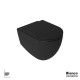 Bianco Ceramica Lenta Επίτοιχη Λεκάνη Rimless με Κάλυμμα MS38C S/C Black Matt