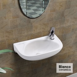 Bianco Ceramica, Επίτοιχος Νιπτήρας 41x26cm, Λευκός Bianco Ceramica, Επίτοιχος Νιπτήρας 41x26cm, Λευκός