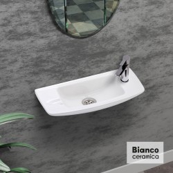 Bianco Ceramica, Νιπτήρας Επίτοιχος 44x20cm, Λευκός Bianco Ceramica, Νιπτήρας Επίτοιχος 44x20cm, Λευκός