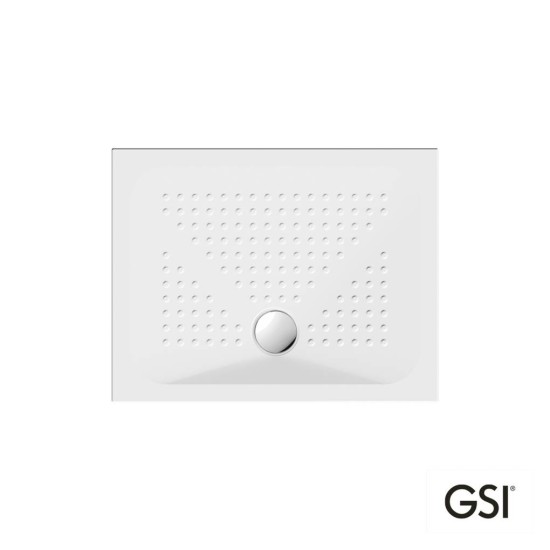 Gsi Ντουζιέρα Παραλληλόγραμμη 90x70 H.4 (4388) Antislip Φ90 White