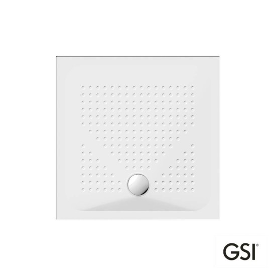 Gsi Ντουζιέρα Τετράγωνη 90x90 H.4 (4394) Antislip Φ90 White
