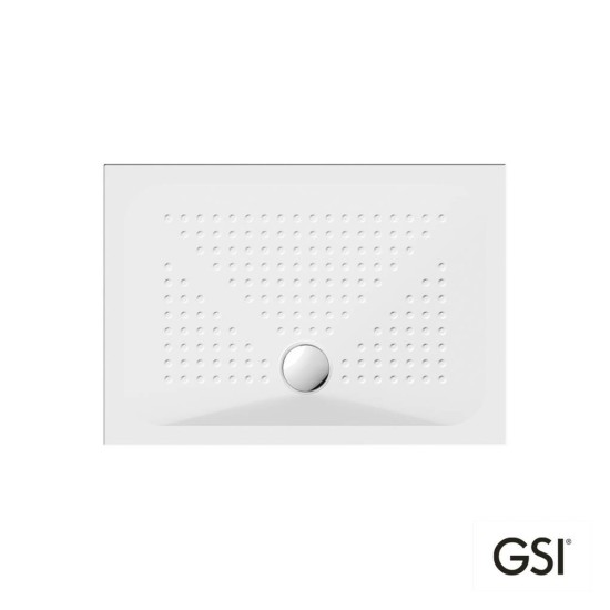 Gsi Ντουζιέρα Παραλληλόγραμμη 100x70 H.4 (4389) Antislip Φ90 White