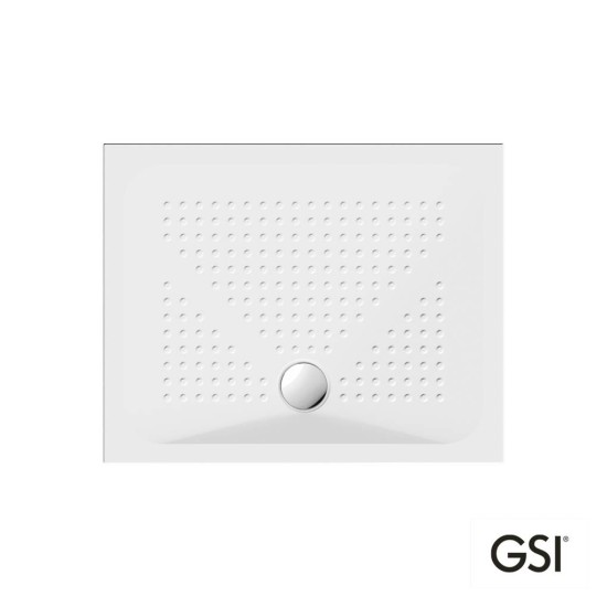 Gsi Ντουζιέρα Παραλληλόγραμμη 100x80 H.4 (4385) Antislip Φ90 White