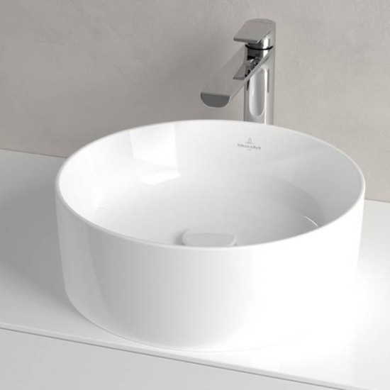 Villeroy & Boch Colaro, Επιτραπέζιος Νιπτήρας Φ40cm, Χωρίς Υπερχείλιση, White Alpin