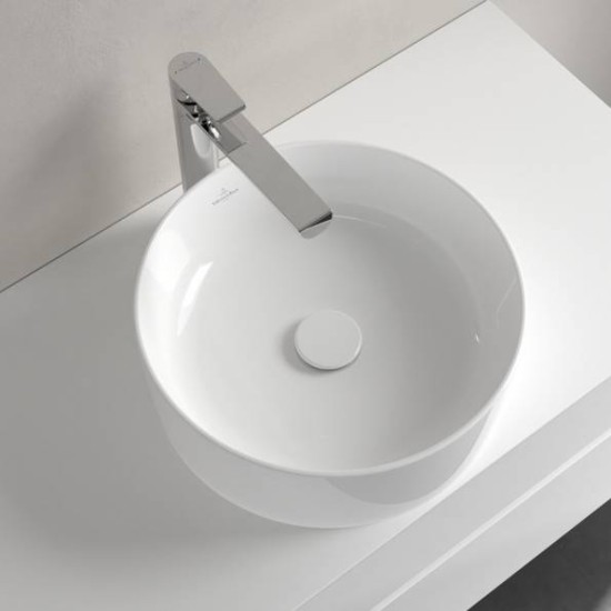 Villeroy & Boch Colaro, Επιτραπέζιος Νιπτήρας Φ40cm, Χωρίς Υπερχείλιση, White Alpin
