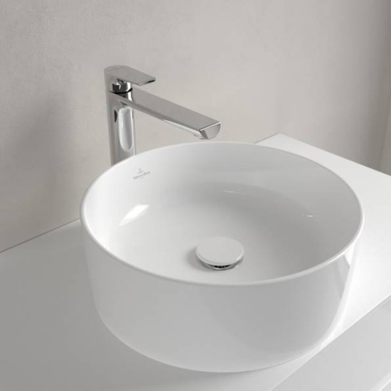 Villeroy & Boch Colaro, Επιτραπέζιος Νιπτήρας Φ40cm, Χωρίς Υπερχείλιση, White Alpin