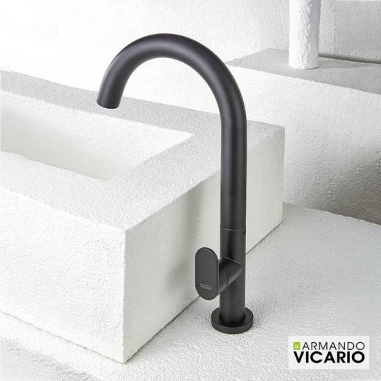 Armando Vicario Slim, Μπαταρία Νιπτήρος Υψηλή για Επιτραπέζιους Νιπτήρες με Βαλβίδα clic-clac, Black Armando Vicario Slim, Μπαταρία Νιπτήρος Υψηλή για Επιτραπέζιους Νιπτήρες με Βαλβίδα clic-clac, Black