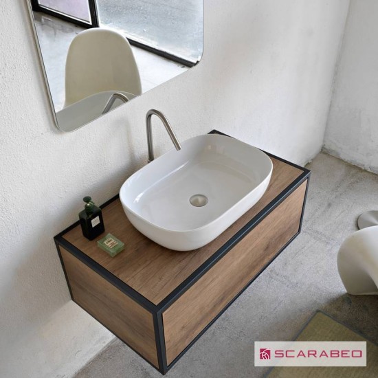 Scarabeo Glam, Νιπτήρας Ελεύθερης Τοποθέτησης 56x39cm, Λευκός