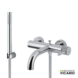 Armando Vicario Industrial, Μπαταρία Λουτρού με Στήριγμα, Σπιράλ και Τηλέφωνο, Chrome