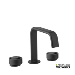 Armando Vicario Halo, Μπαταρία Νιπτήρος 3ων Οπών με Βαλβίδα Clic-Clack, Black Brushed