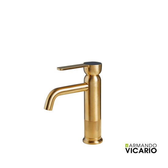 Armando Vicario Lumiere Μπαταρία Νιπτήρος με Βαλβίδα Clic-Clac Brushed Gold Armando Vicario Lumiere Μπαταρία Νιπτήρος με Βαλβίδα Clic-Clac Brushed Gold