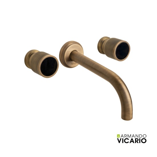 Armando Vicario Lumiere Επίτοιχη Μπαταρία Νιπτήρος 3ων Οπών Antique Brass
