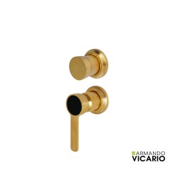 Armando Vicario Lumiere Μίκτης Εντοιχισμού με Εκτροπέα 2 ή 3ων Εξόδων Brushed Gold