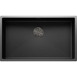 Blanco Claron 700-U, Υποκαθήμενος Ανοξείδωτος Νεροχύτης 74x44cm, Dark Steel Edition