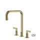 Gessi Inciso Μπαταρία Νεροχύτη 3 Οπών Brass Brushed Pvd