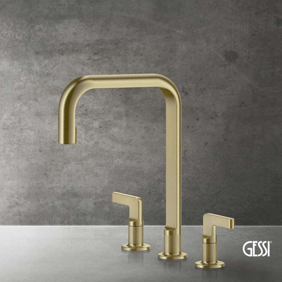 Gessi Inciso Μπαταρία Νεροχύτη 3 Οπών Brass Brushed Pvd