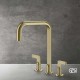 Gessi Inciso Μπαταρία Νεροχύτη 3 Οπών Brass Brushed Pvd