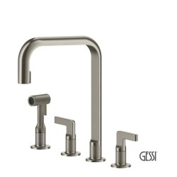 Gessi Inciso Μπαταρία Νεροχύτη 4ων Οπών Inox