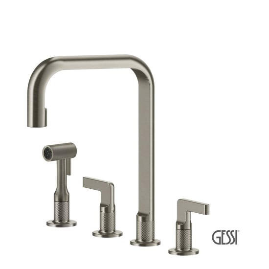 Gessi Inciso Μπαταρία Νεροχύτη 4ων Οπών Inox