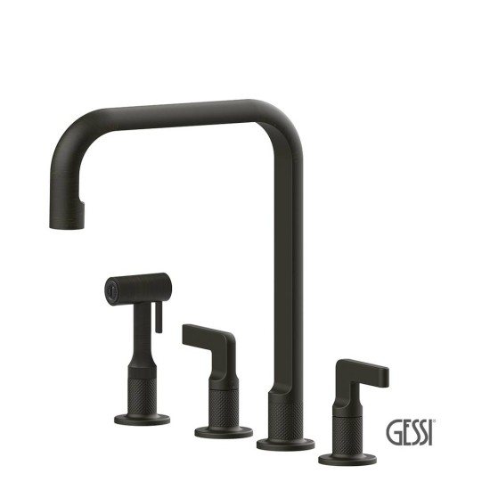 Gessi Inciso Μπαταρία Νεροχύτη 4ων Οπών Aged Bronze