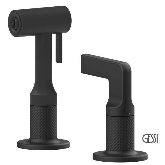 Gessi Inciso Μπαταρία Νεροχύτη 4ων Οπών Black Matt