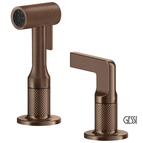 Gessi Inciso Μπαταρία Νεροχύτη 4ων Οπών Copper Brushed