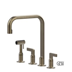 Gessi Inciso Μπαταρία Νεροχύτη 4ων Οπών Antique Brass