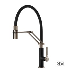 Gessi Officine Μπαταρία Νεροχύτη Ελατηρίου Inox/Black Matt