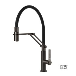 Gessi Officine Μπαταρία Νεροχύτη Ελατηρίου Inox 316 Black Metal Brushed Pvd