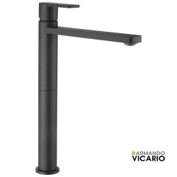 Armando Vicario Glam, Μπαταρία Νιπτήρος Υψηλή με Βαλβίδα Clic-Clack, Black Matt