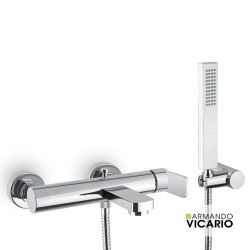 Armando Vicario Glam, Μπαταρία Λουτρού με Τλέφωνο, Στήριγμα και Άθραυστο Σπιράλ 1,5m, Chrome