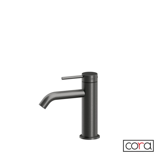 Cora Cosmo Inox PVD Μπαταρία Νιπτήρος με Βαλβίδα Clic-Clac Black Brushed