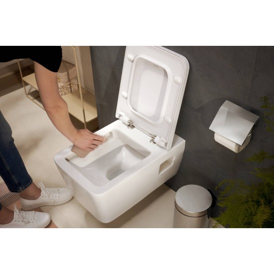 Hansgrohe EluPura Original Q, Επίτοιχη Λεκάνη με Κάθισμα Soft Cloe, Quick Release